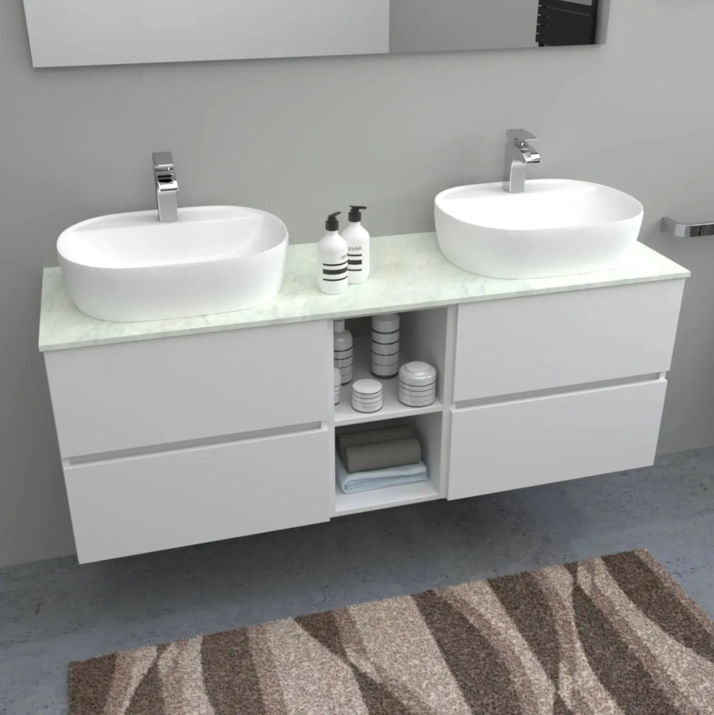 Top teknowood bianco marmo 1500 x 460 x 12,4 mm