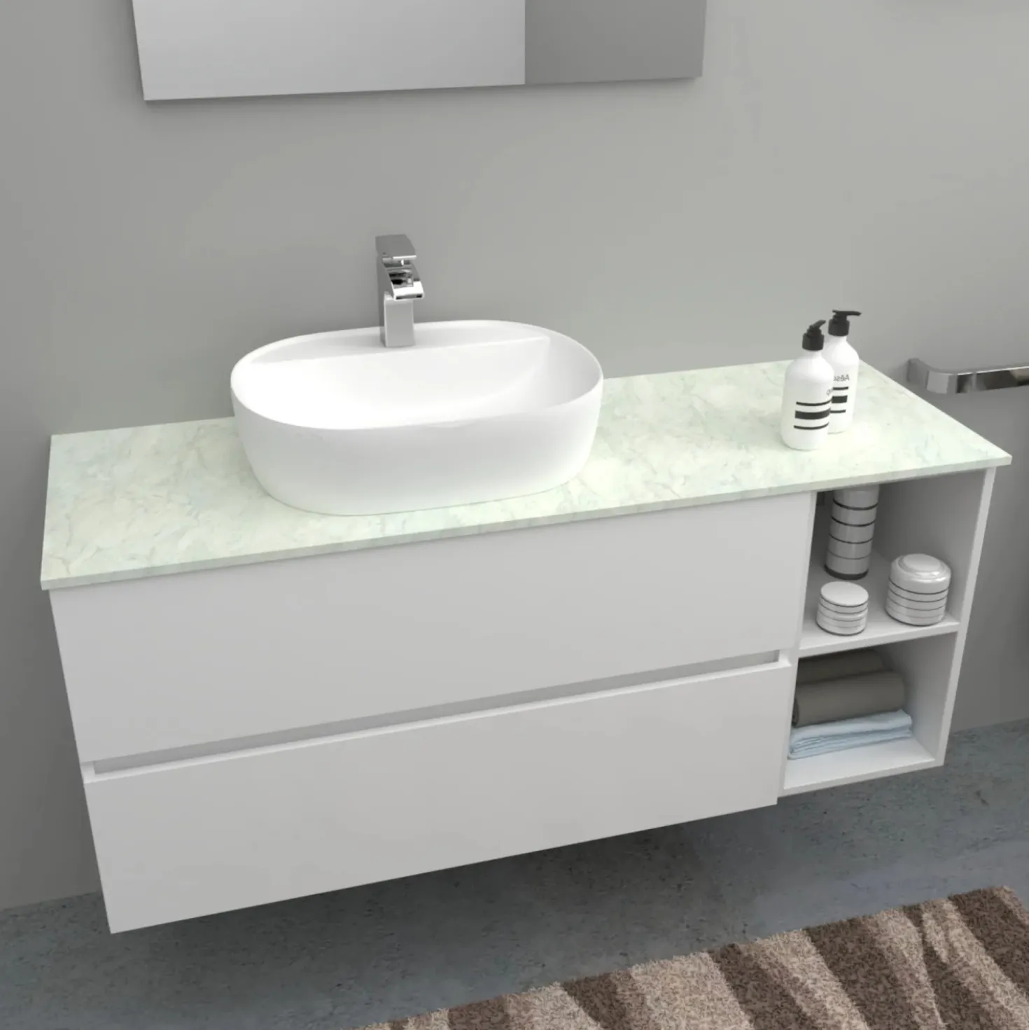 Top teknowood bianco marmo 1310 x 460 x 12,4 mm