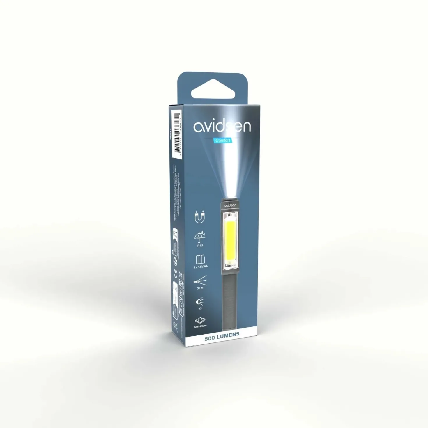 Torcia da lavoro a LED COB 500 lm in Alluminio Aeronautico 2 x AA