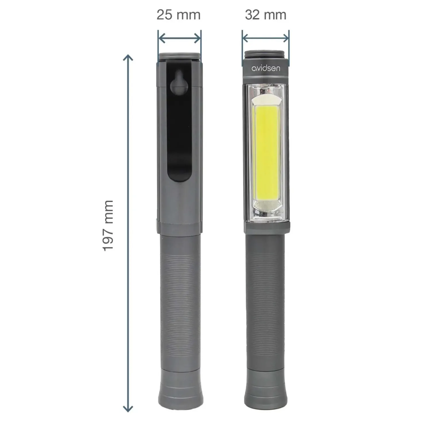 Torcia da lavoro a LED COB 500 lm in Alluminio Aeronautico 2 x AA