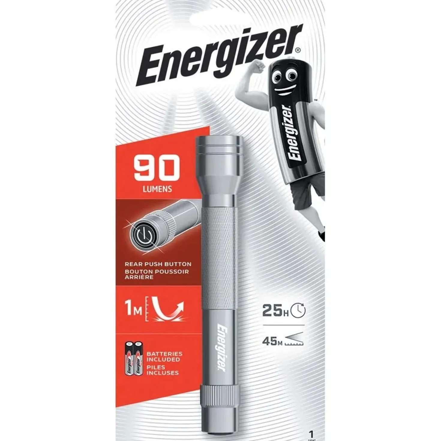 Torcia LED Energizer Metal 2AA 90 lumens