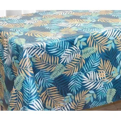 Tovaglia cerata goffrata blu petrolio 140x200 cm al metro