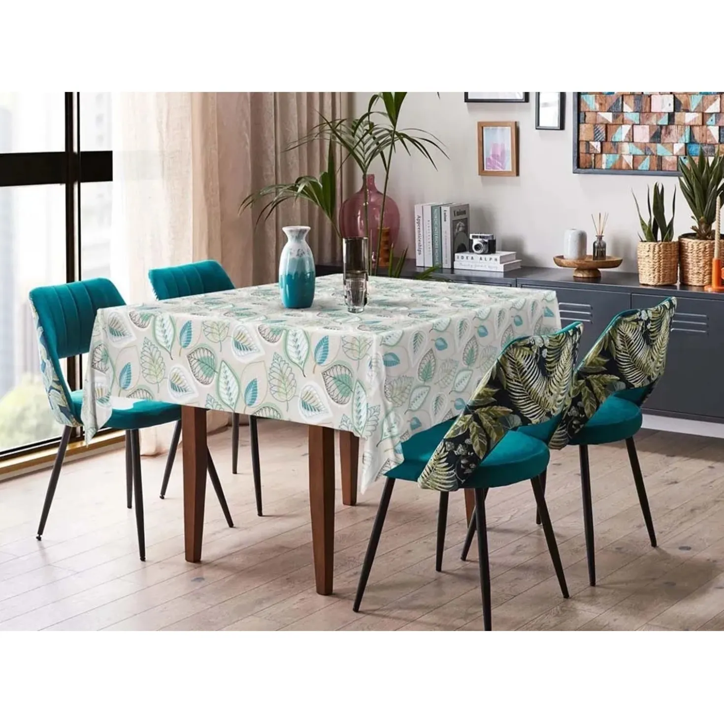 Tovaglia cerata Manhattan D-c-fix Green Leves 140 cm al metro