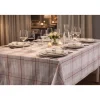 Tovagliato al metro tinto in filo poliestere/cotone 140x20 m tartan beige rosso