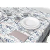 Tovagliato cotone antimacchia resinato H 140 cm x L 20 m Fiori blu beige