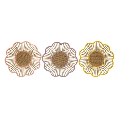 Tovaglietta americana a fiori intrecciata Ø 38 cm multicolore