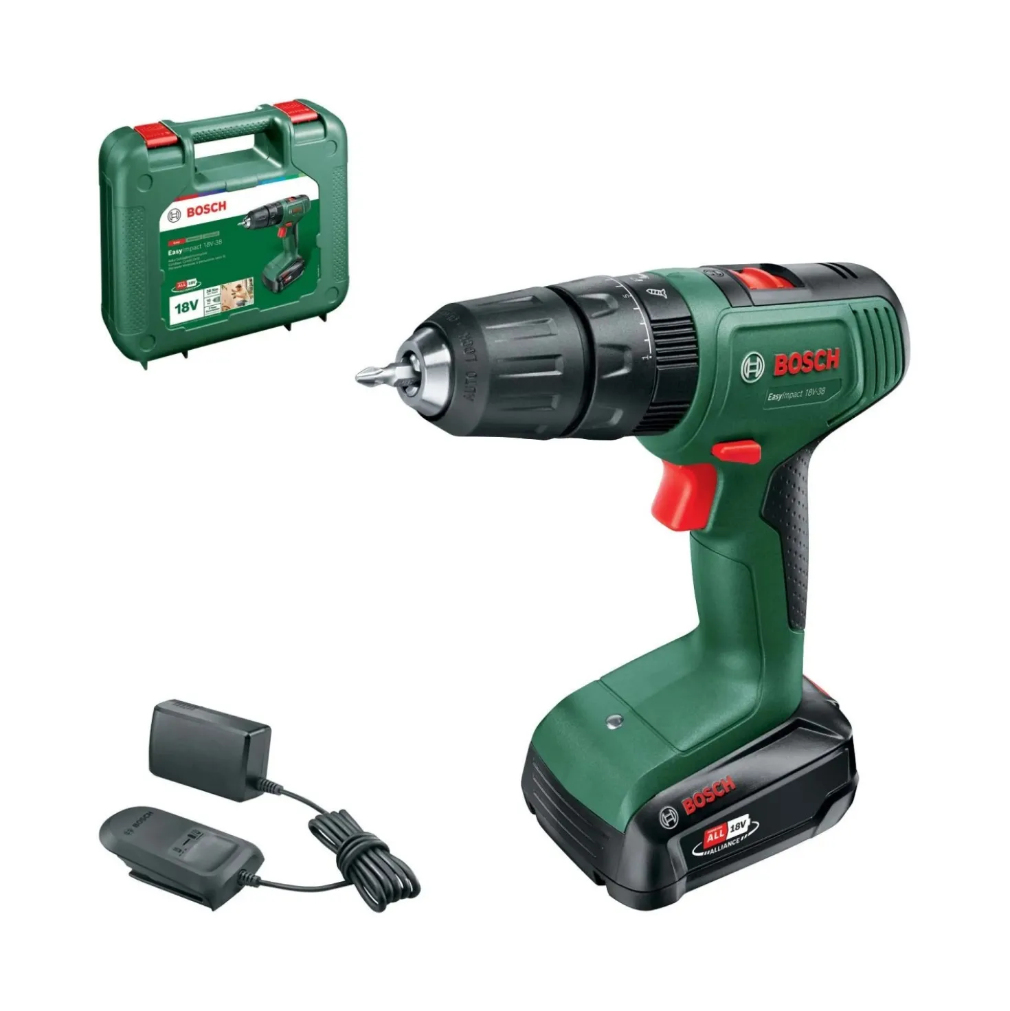 Trapano avvitatore a batteria Bosch EasyImpact 18 V-38 2 Ah