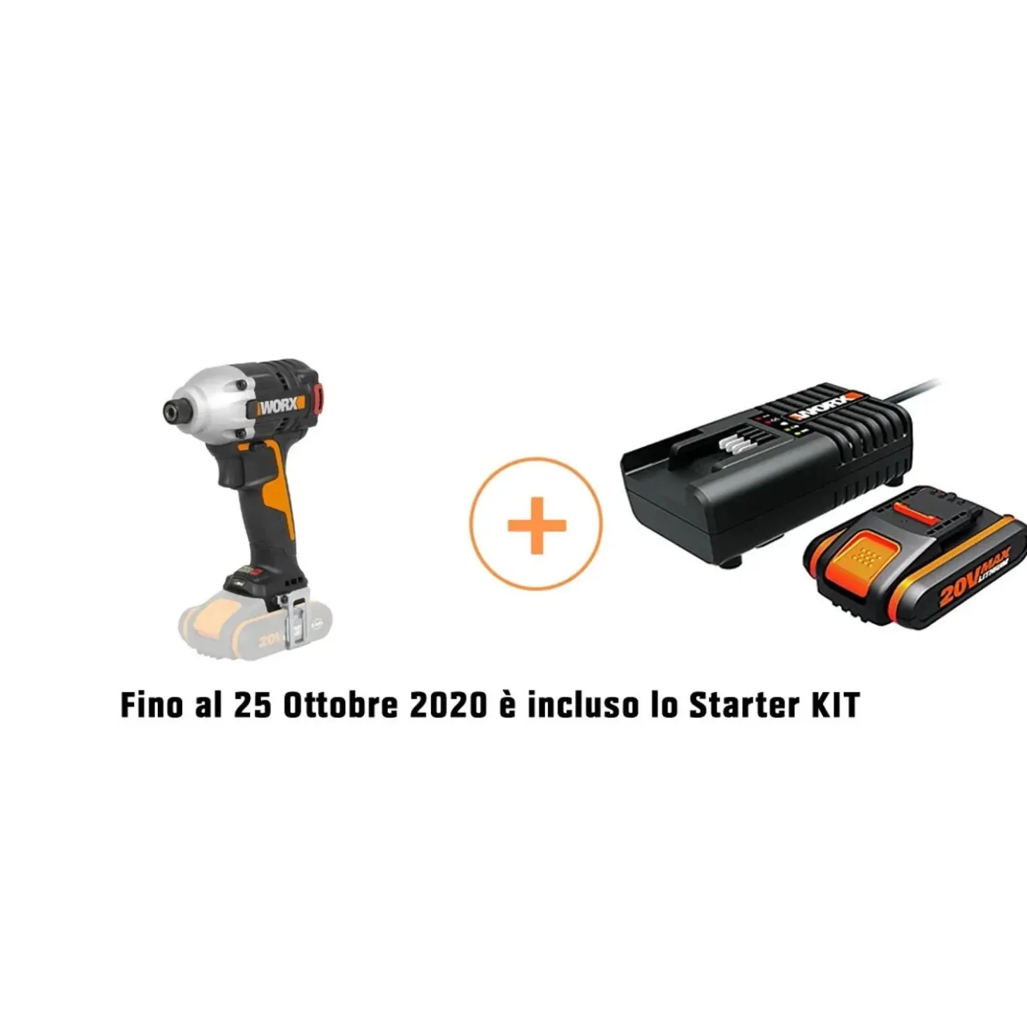 Trapano avvitatore a batteria Worx WX261.9 20 V - Solo corpo macchina