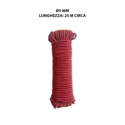Treccia elastica rossa e nera Ø 5 mm 25
