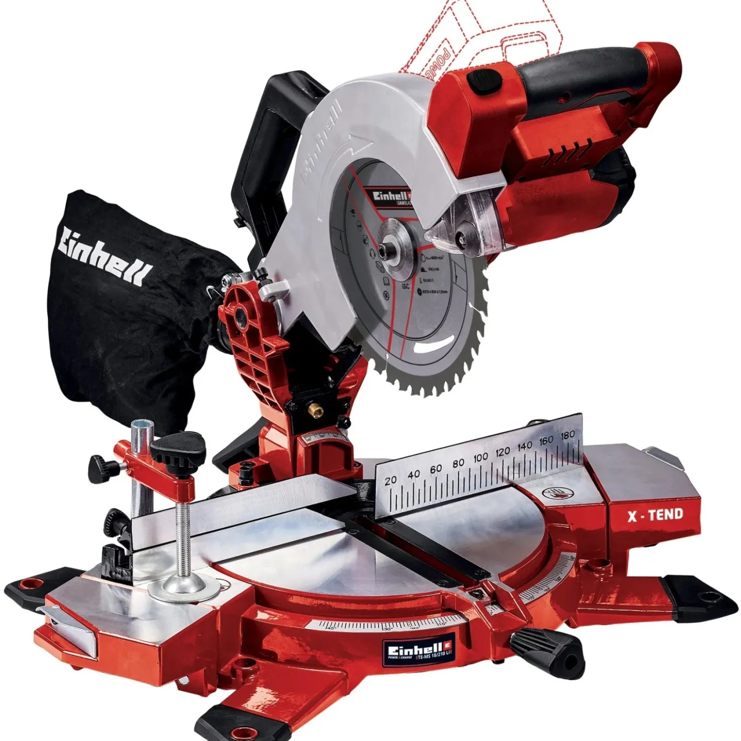 Troncatrice a batteria Einhell te-ms 18/210 Li lama Ø 210 mm