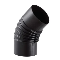Tubo curva porcellanata pieghettata nero opaco 45° Ø 12 cm