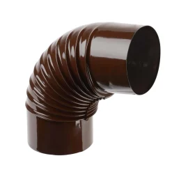 Tubo curva porcellanata pieghettata marrone 90° Ø 12 cm