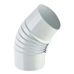 Tubo curva porcellanata pieghettata bianco 45° Ø 12 cm