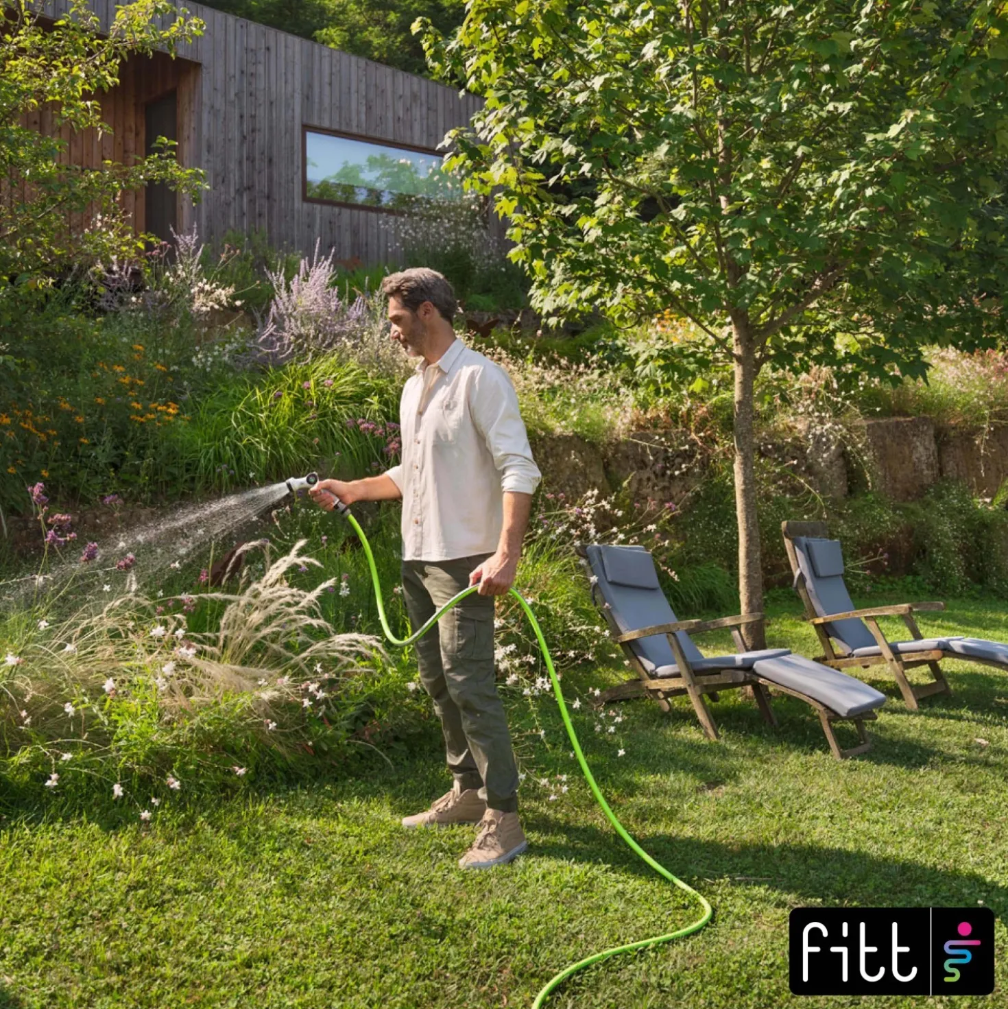 Tubo di irrigazione estensibile FITT KIUMA 30 m x Ø 13 mm lime