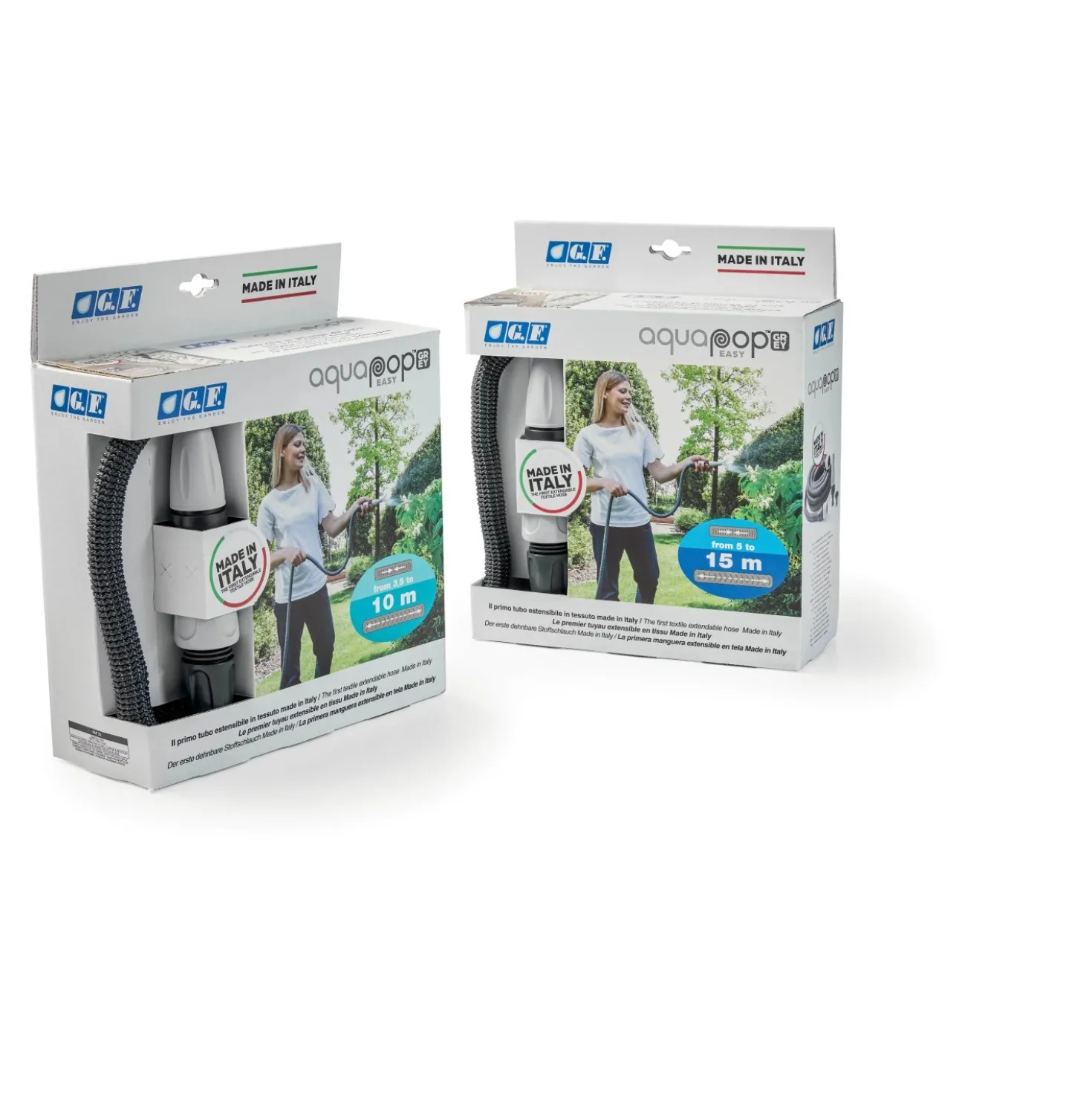 Tubo irrigazione autoestendibile Aquapop easy G.F. 15 m x Ø 19 mm grigio