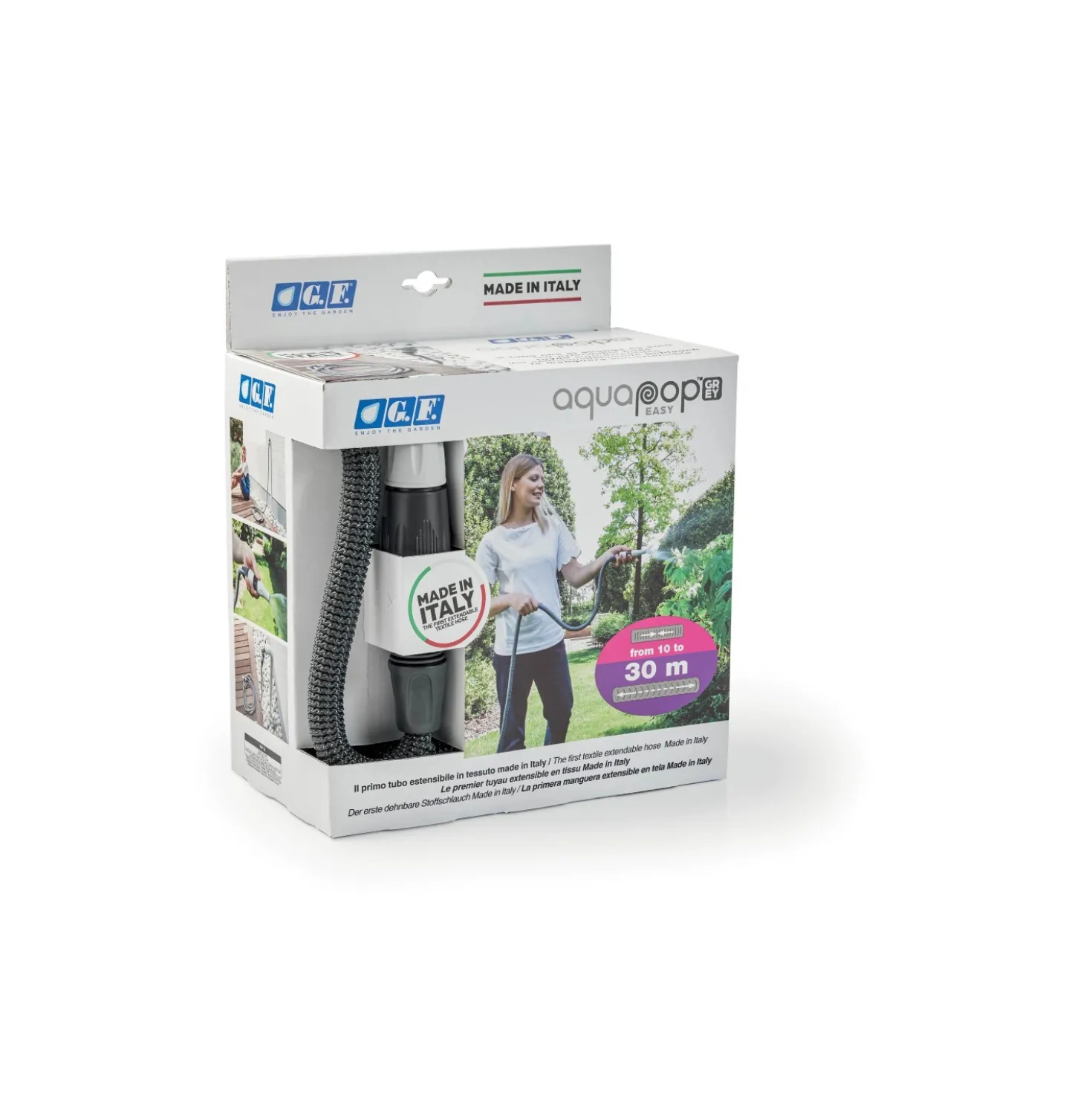 Tubo irrigazione autoestendibile Aquapop easy G.F. 30 m x Ø 19 mm grigio