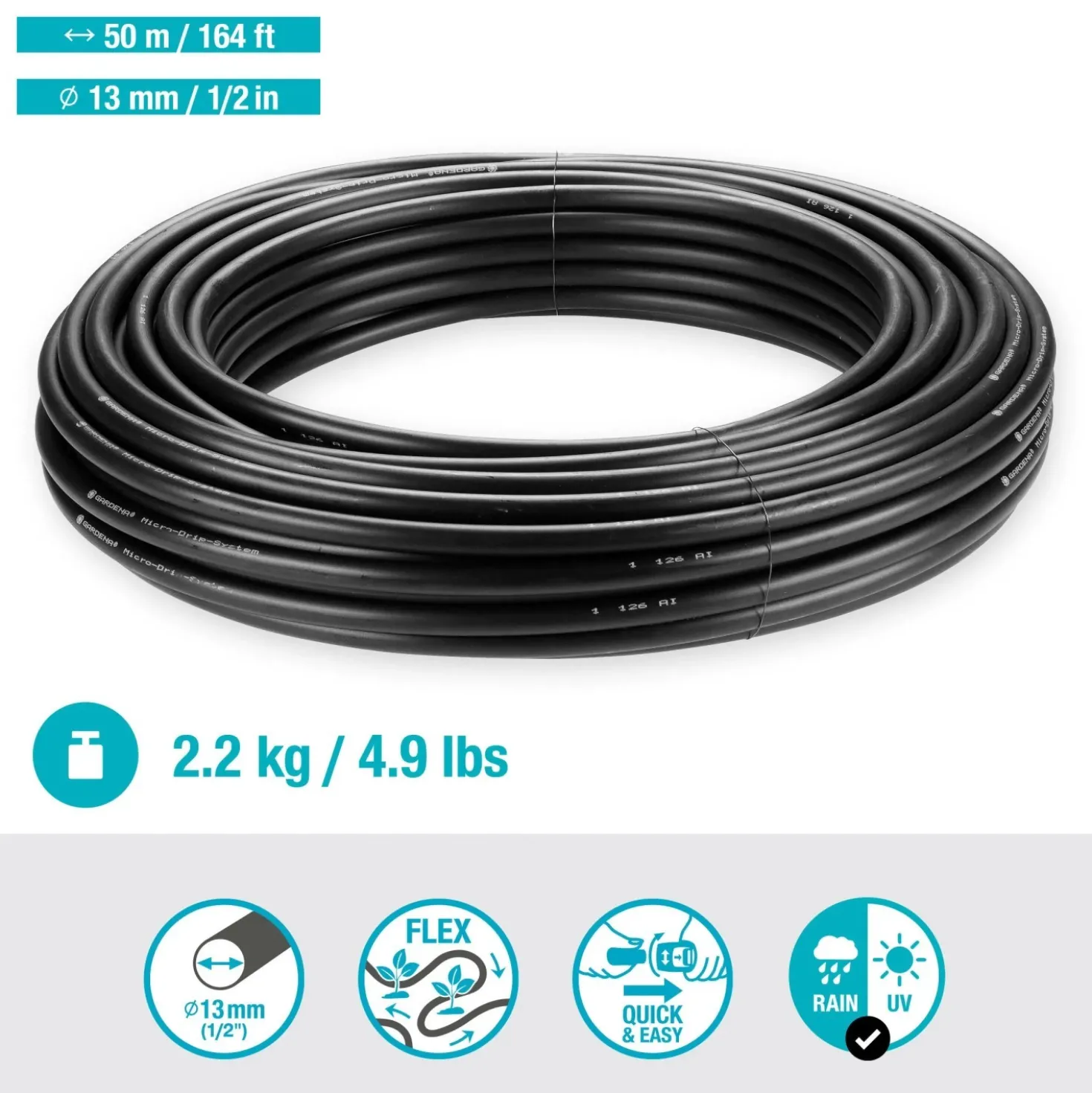 Tubo irrigazione di linea Flex Micro-Drip-System Gardena 50 m 13 mm (1/2")