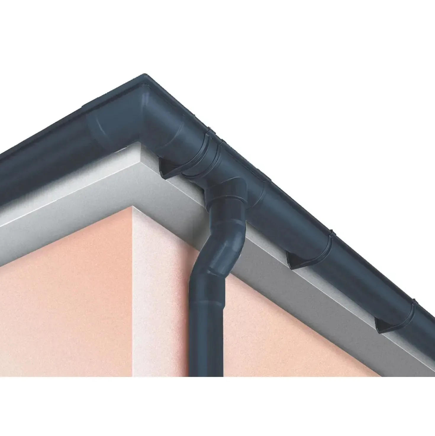 Tubo pluviale in PVC First Plast antracite Ø 80 mm - 2 m