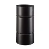 Tubo smaltato lineare porcellanato nero opaco L 25 cm Ø 15 cm