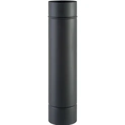 Tubo smaltato lineare porcellanato nero opaco L 50 cm Ø 15 cm
