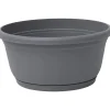 Unica Ciotola con sottovaso 30 cm grigio Fumo Light