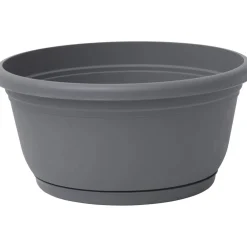 Unica Ciotola con sottovaso 30 cm grigio Fumo Light