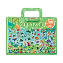 Valigetta Dinosauri con album da colorare e 100 stickers 3D attacca-stacca