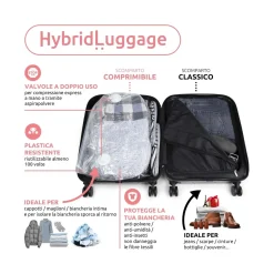 Valigia cabin size Hybrid Terra blu 40x20x55 cm