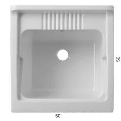 Vasca lavatoio in resina 50 x 50 cm resistente agli acidi