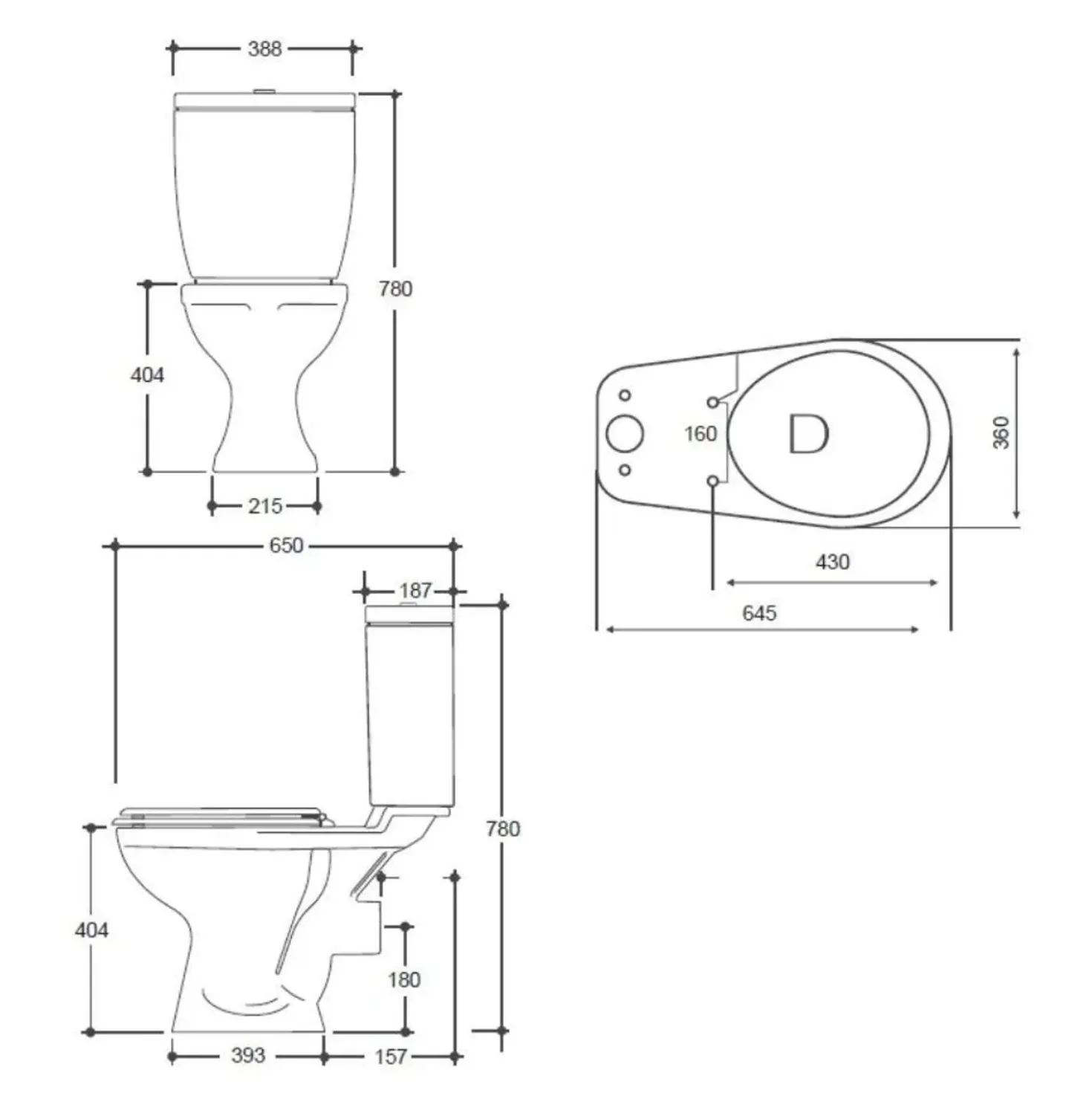 Vaso a terra Lake WC monoblocco scarico a parete bianco