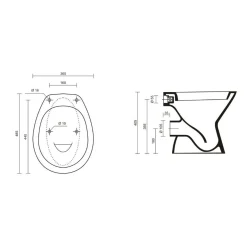 Vaso a terra Lake WC scarico a parete in ceramica bianco