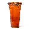 Vaso ambra in vetro Ø21,5xH35 cm in scatola avana