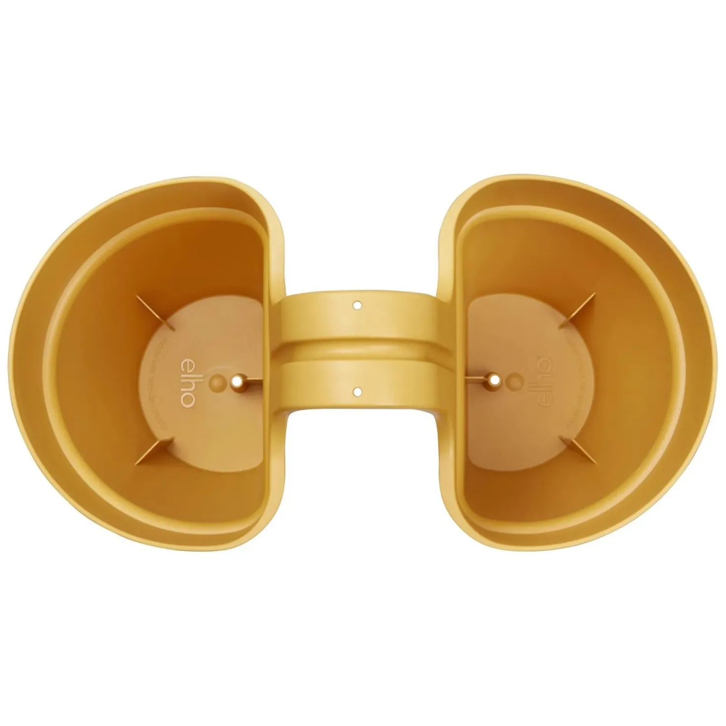 Vaso da ringhiera Elho Vibia Campana Flower Twin 21x38x26,5 cm giallo miele