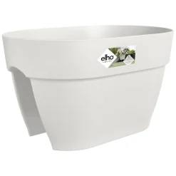 Vaso da ringhiera Flower Bridge Elho Vibia Campana 39x26x22 cm bianco seta