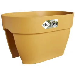 Vaso da ringhiera Flower Bridge Elho Vibia Campana 39x26x22 cm giallo miele