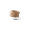 Vaso in cemento con manici in corda Ø18xH16,5cm beige