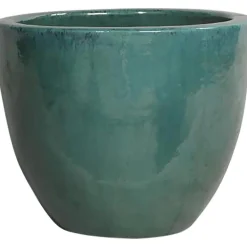 Vaso in ceramica smaltata 42x42x36 cm verde