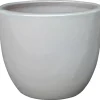 Vaso in ceramica smaltata 42x42x36 cm bianco