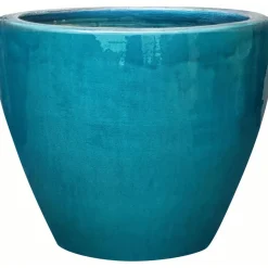 Vaso in ceramica turchese 35x35x30 cm
