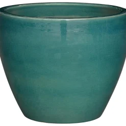 Vaso in ceramica 43x43x35 cm verde-turchese
