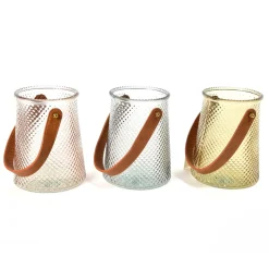 Vaso in vetro colorato appendibile Ø 13xH16 cm assortito