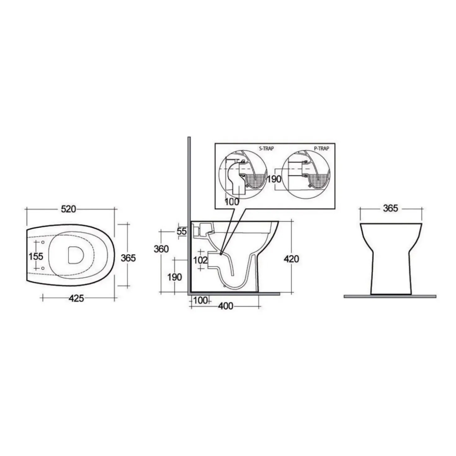 Vaso Morning filo muro rimless