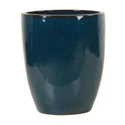 Vaso per piante alto da esterno in ceramica S 31x31x40 cm blu