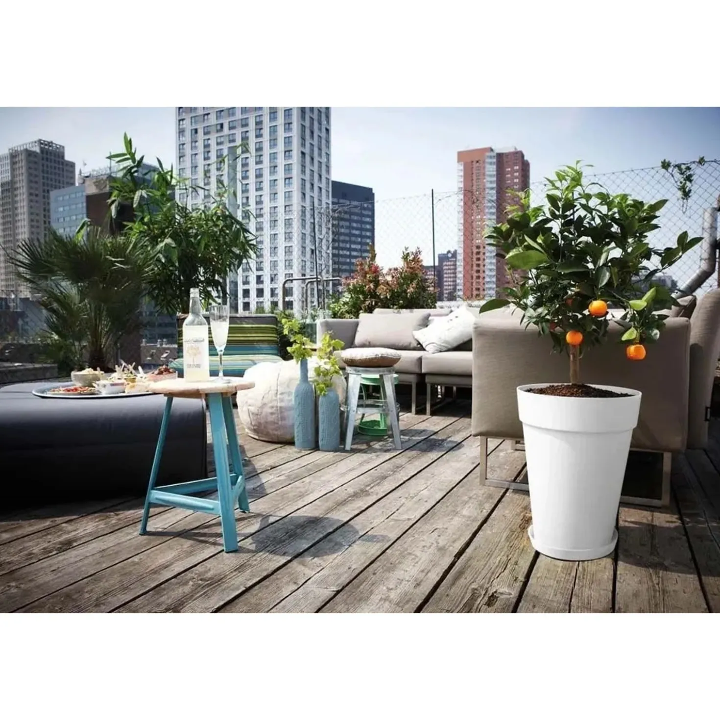 Vaso per piante alto Elho Loft Urban Ø 35 cm bianco