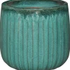 Vaso per piante ceramica smaltata 36x32.5 cm verde