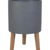Vaso per piante in cemento con treppiedi 24x24x35 cm antracite