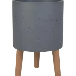 Vaso per piante in cemento con treppiedi 24x24x35 cm antracite