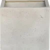 Vaso quadrato Fibreclay grigio 28x28x26 cm