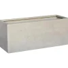 Vaso rettangolare Fibreclay grigio 69x32x32 cm
