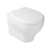 Vaso sospeso tondo in vetrochina bianco lucido 540x360x36 mm